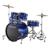 Ludwig Accent Drive 10/12/16/22/6.5x14 5pc. Drum Kit Blue Foil w/Hardware & Cymbals Drums and Percussion / Acoustic Drums / Full Acoustic Kits