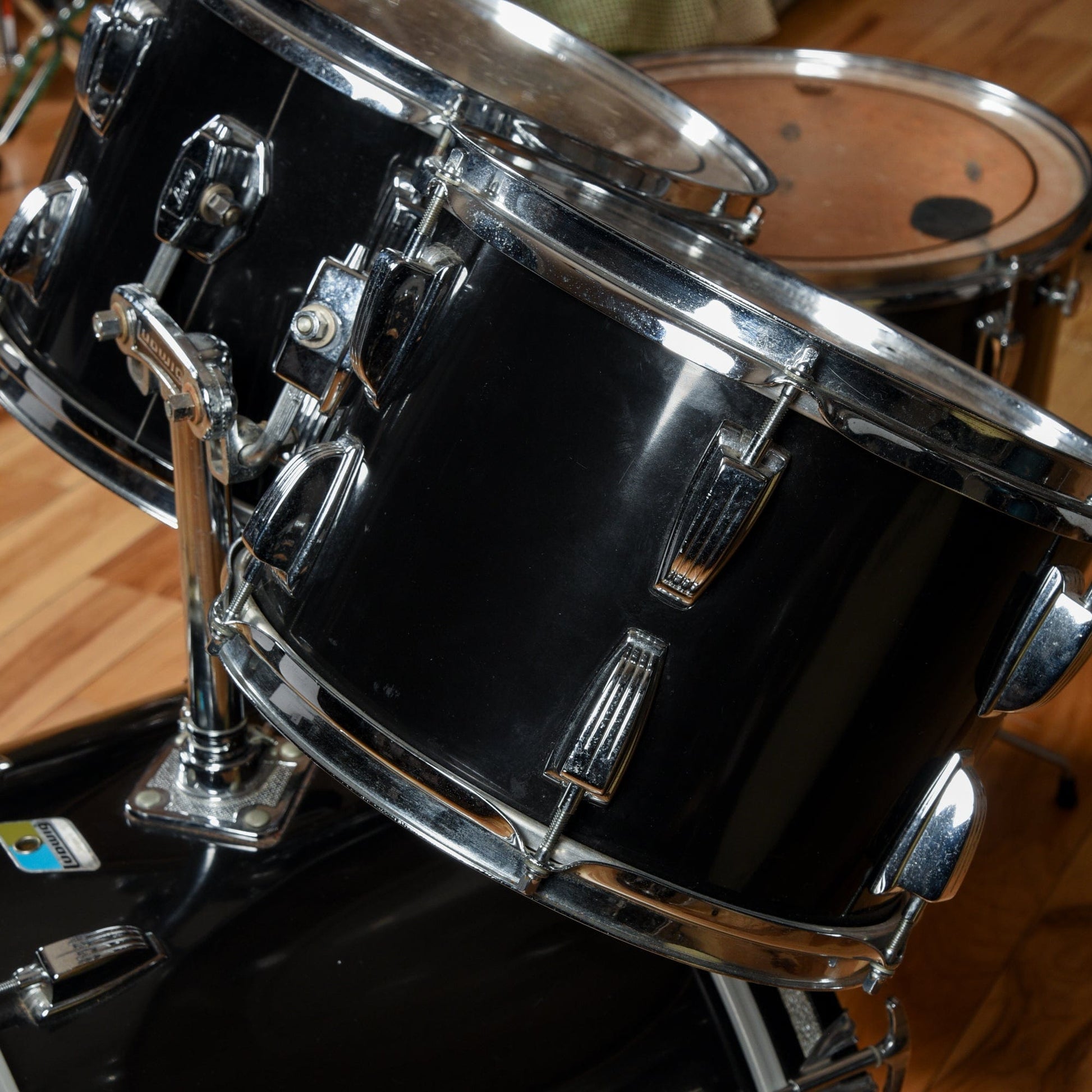 Ludwig Classic Hollywood 12/13/16/22 1980s Black Cortex USED Drums and Percussion / Acoustic Drums / Full Acoustic Kits