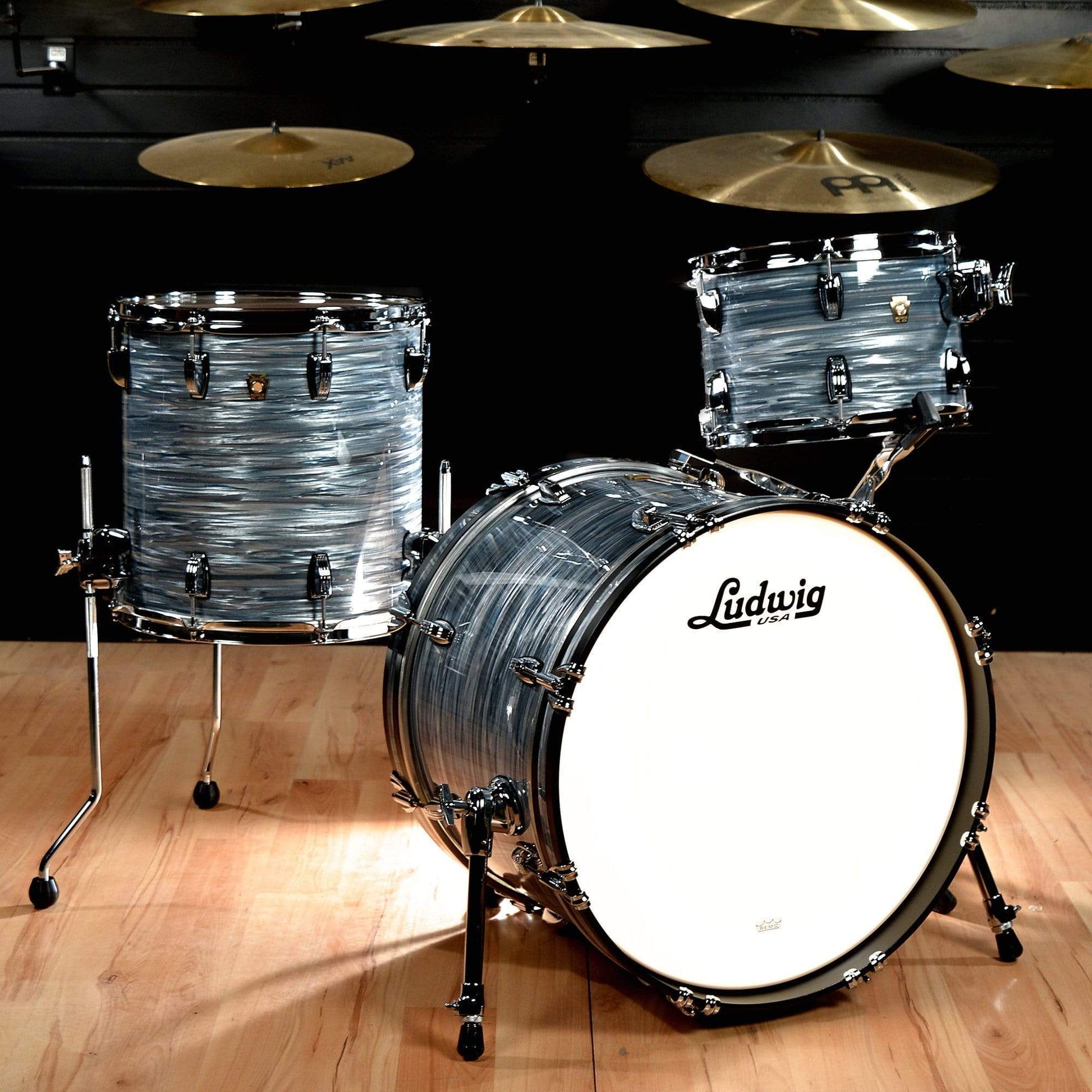 Ludwig Classic Maple 12/14/20 3pc. Drum Kit Vintage Blue Oyster Drums and Percussion / Acoustic Drums / Full Acoustic Kits