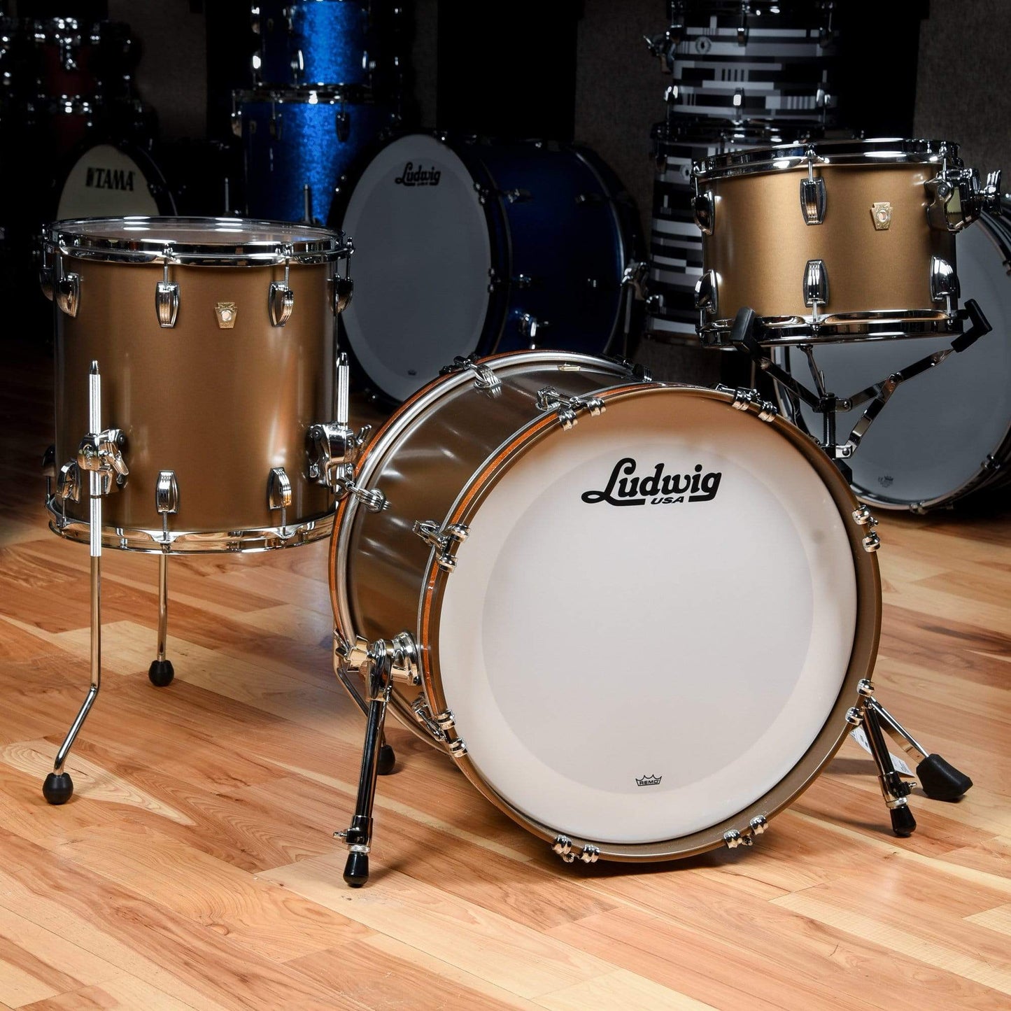 Ludwig Classic Maple 12/14/20 3pc. Drum Kit Vintage Bronze Mist Drums and Percussion / Acoustic Drums / Full Acoustic Kits