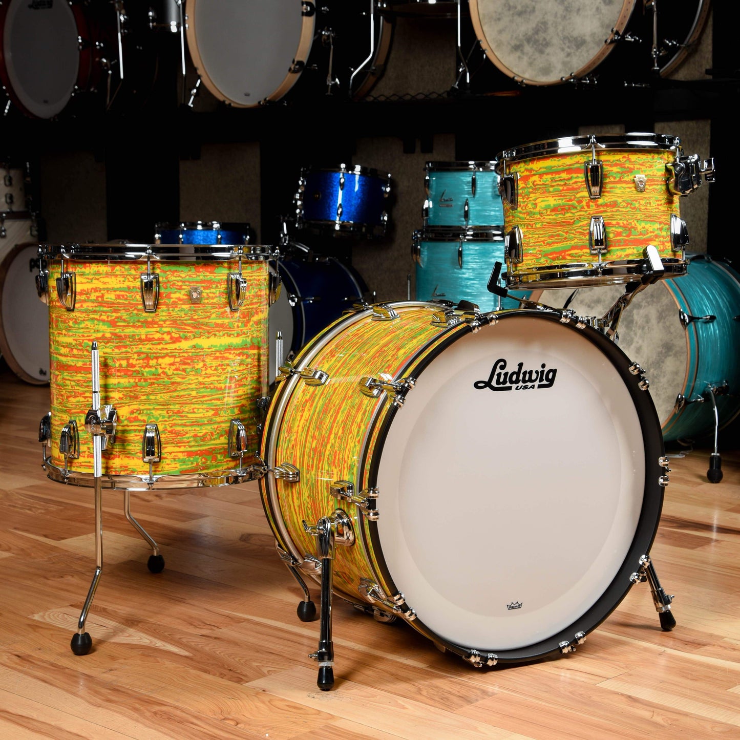Ludwig Classic Maple 13/16/22 3pc. Drum Kit Citrus Mod Drums and Percussion / Acoustic Drums / Full Acoustic Kits