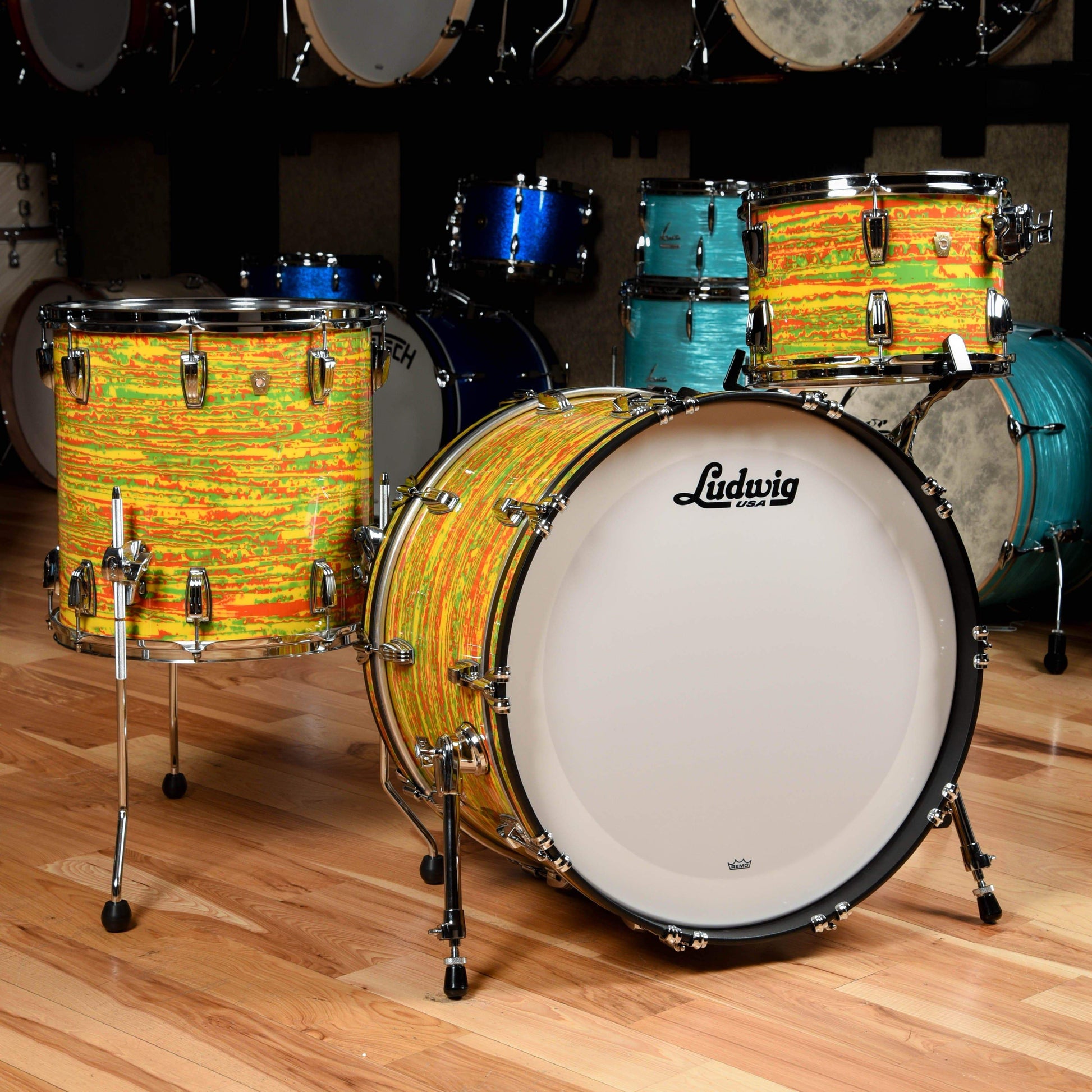 Ludwig Classic Maple 13/16/24 3pc. Drum Kit Citrus Mod Drums and Percussion / Acoustic Drums / Full Acoustic Kits