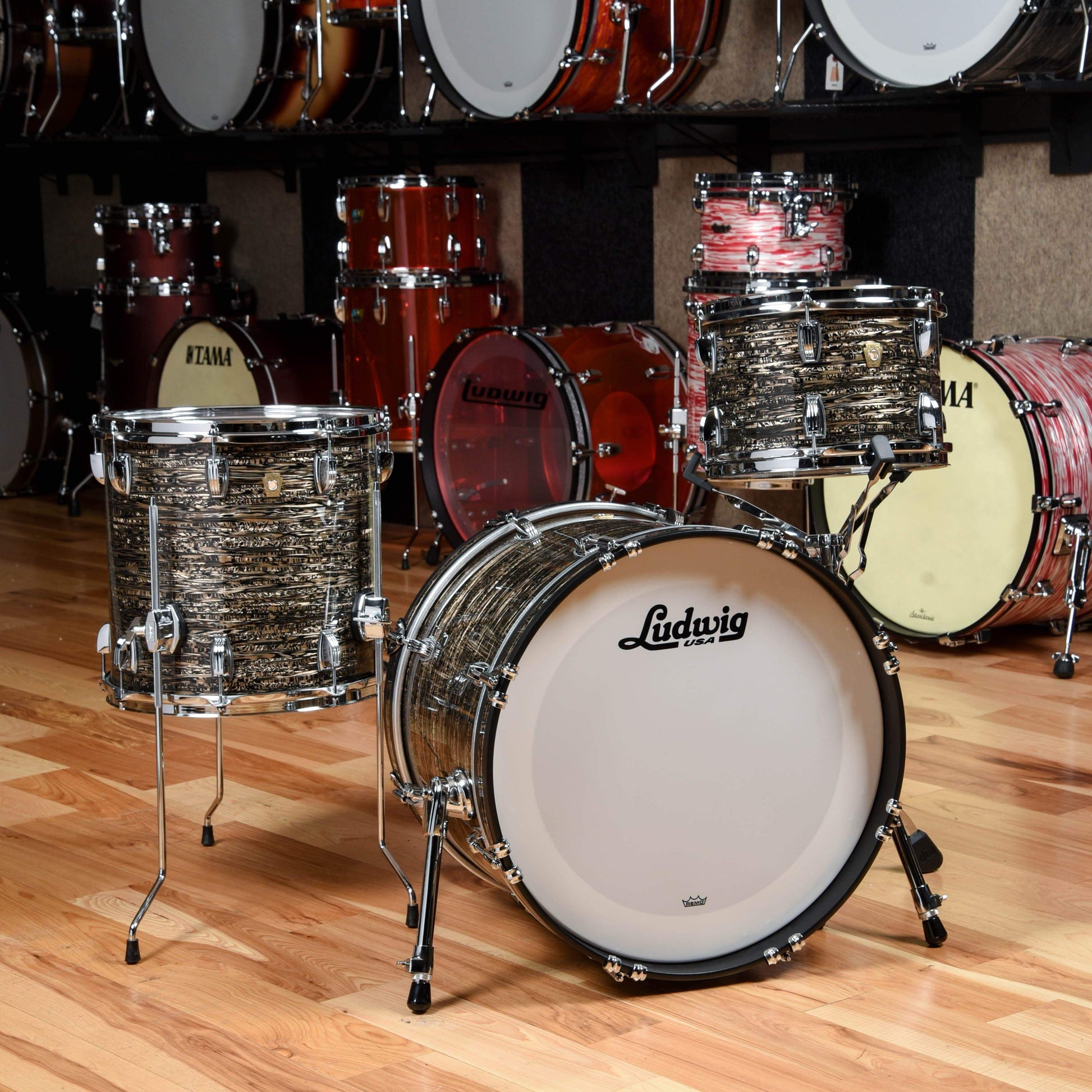 Ludwig Classic Maple Chicago Series 12/14/20 3pc. Drum Kit Bamboo Strata Drums and Percussion / Acoustic Drums / Full Acoustic Kits