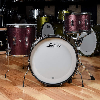Ludwig Club Date 13/16/22 3pc. Drum Kit Burgundy Mist w/Bowtie Lugs & White Interior (CDE Exclusive) Drums and Percussion / Acoustic Drums / Full Acoustic Kits