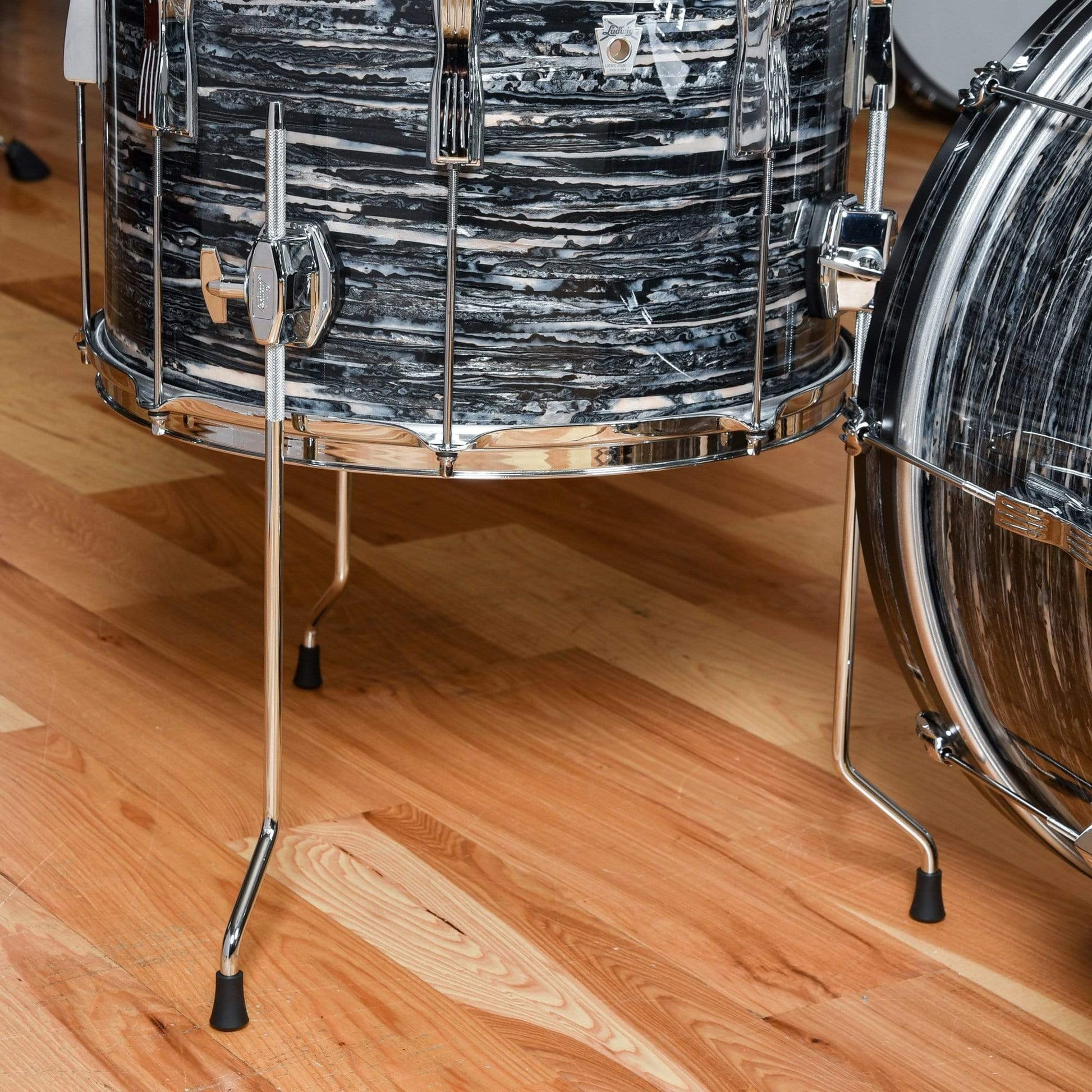 Ludwig Club Date 13/16/22 3pc. Drum Kit Vintage Black Oyster w/Bowtie Lugs & White Interiors (CDE Exclusive) Drums and Percussion / Acoustic Drums / Full Acoustic Kits