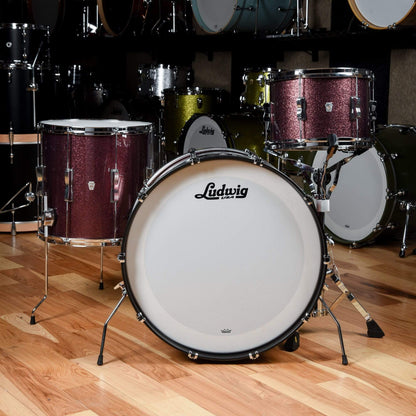 Ludwig Club Date 13/16/24 3pc. Drum Kit Burgundy Mist w/Bowtie Lugs & White Interior (CDE Exclusive) Drums and Percussion / Acoustic Drums / Full Acoustic Kits