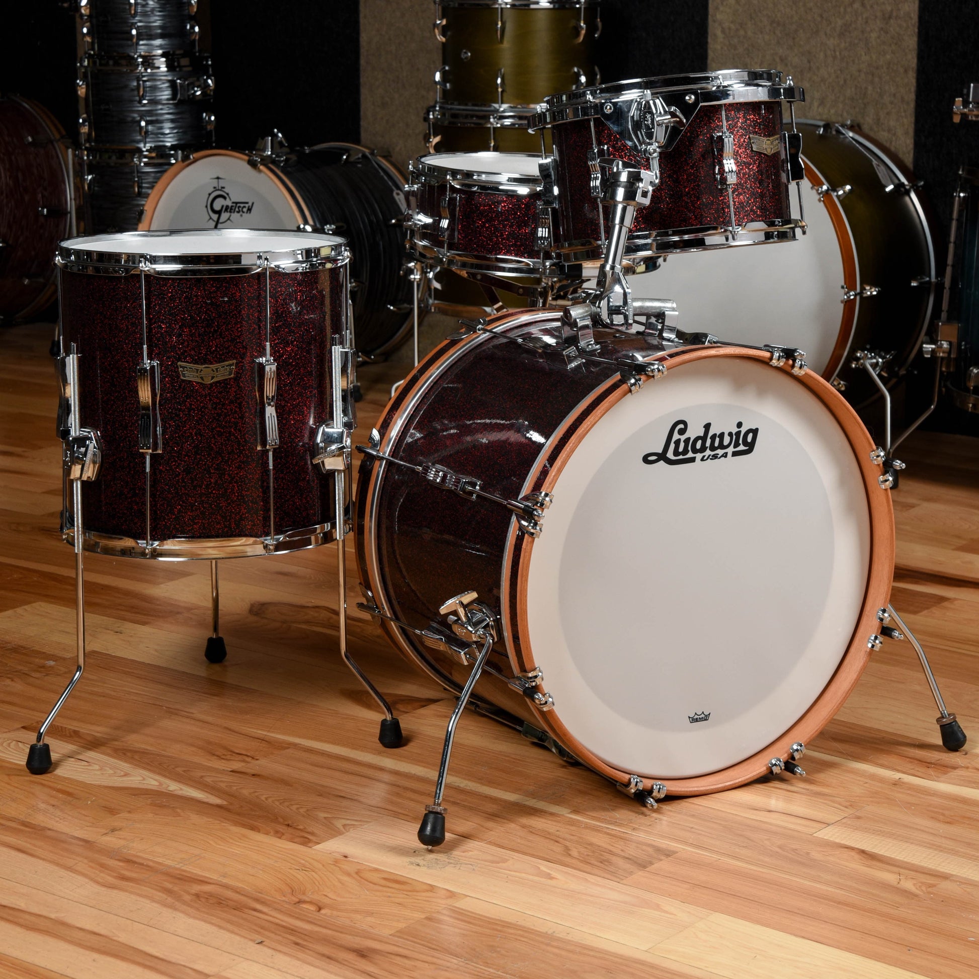Ludwig Club Date SE 12/14/20 Drum Kit Burgundy Sparkle Drums and Percussion / Acoustic Drums / Full Acoustic Kits