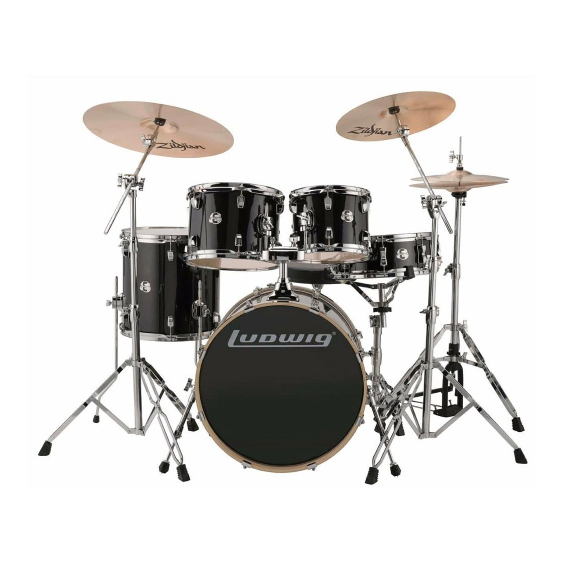 Ludwig Element Evolution 10/12/14/20/5x14 5pc. Drum Kit Black Sparkle w/Hardware Drums and Percussion / Acoustic Drums / Full Acoustic Kits