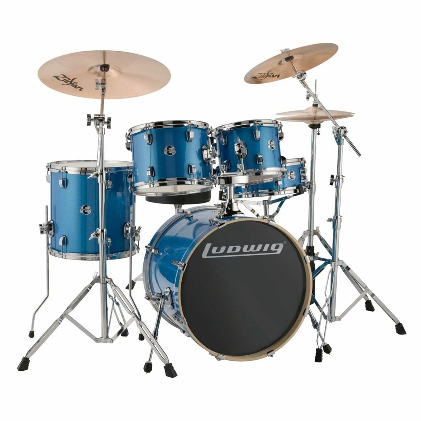 Ludwig Element Evolution 10/12/14/20/5x14 5pc. Drum Kit Blue Sparkle w/Hardware Drums and Percussion / Acoustic Drums / Full Acoustic Kits