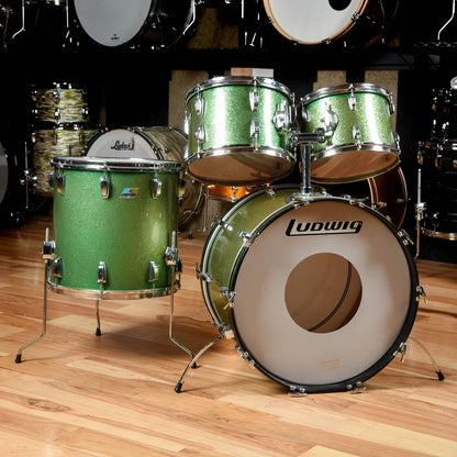 Ludwig 1970's 4pc Drum Kit Green Sparkle