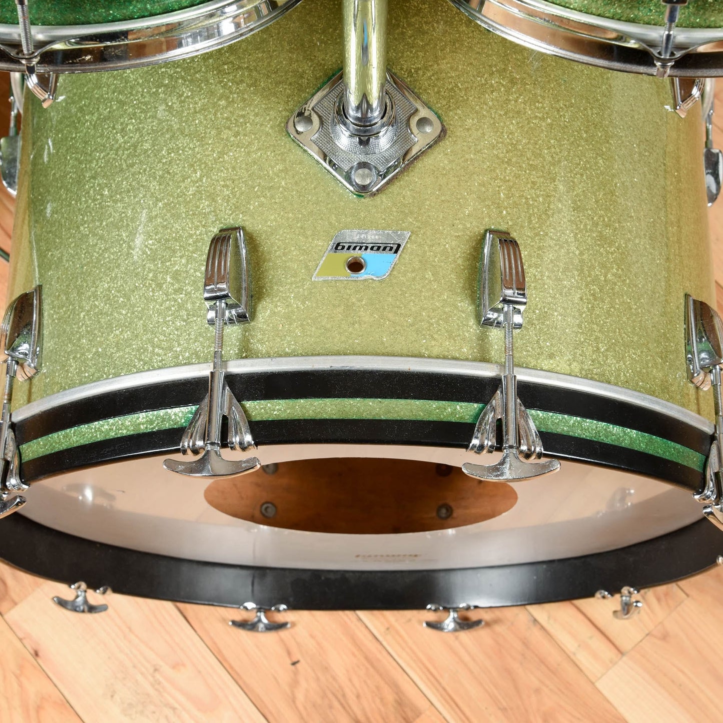 Ludwig Ludwig 12/13/16/22 1970's 4pc Drum Kit Green Sparkle Drums and Percussion / Acoustic Drums / Full Acoustic Kits