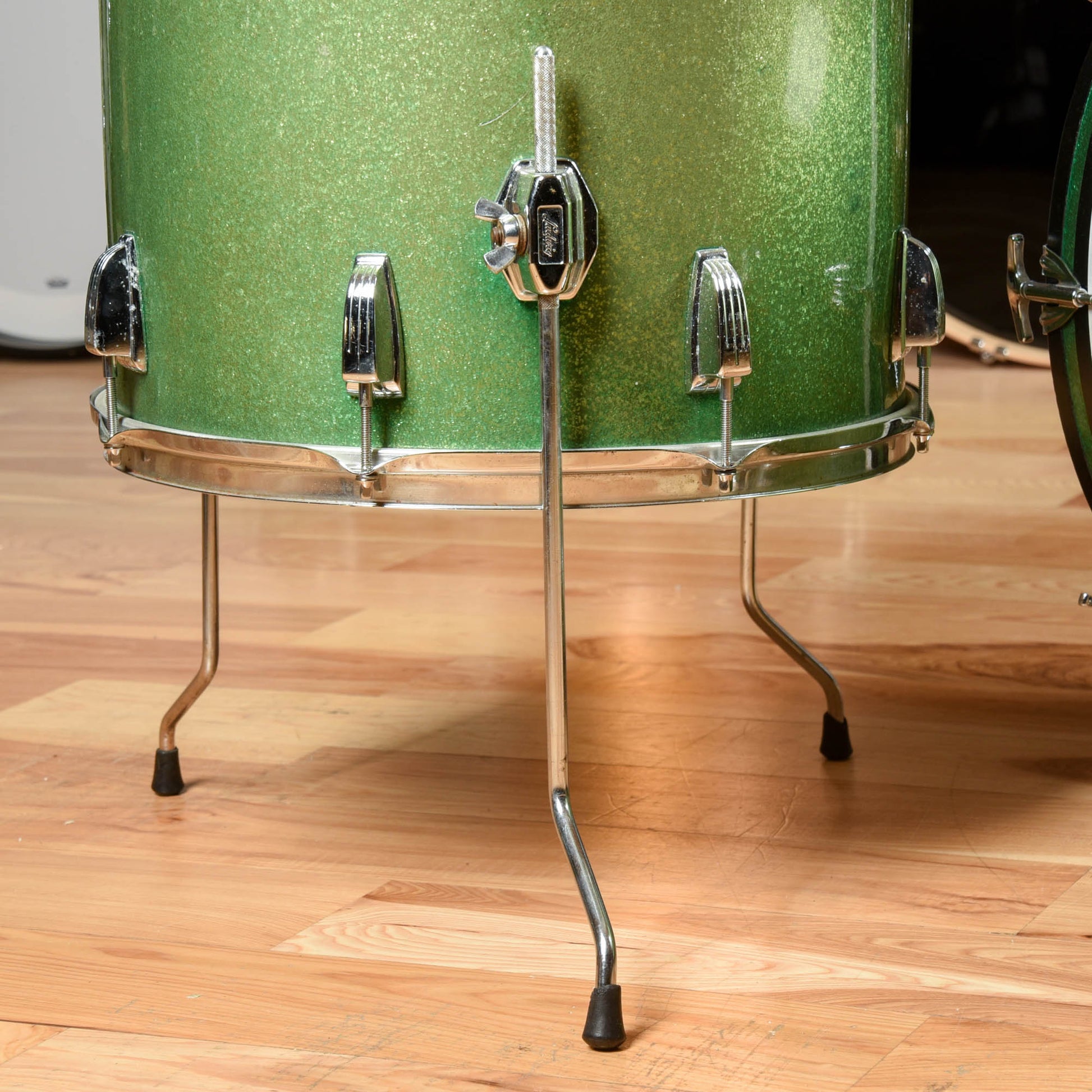 Ludwig Ludwig 12/13/16/22 1970's 4pc Drum Kit Green Sparkle Drums and Percussion / Acoustic Drums / Full Acoustic Kits