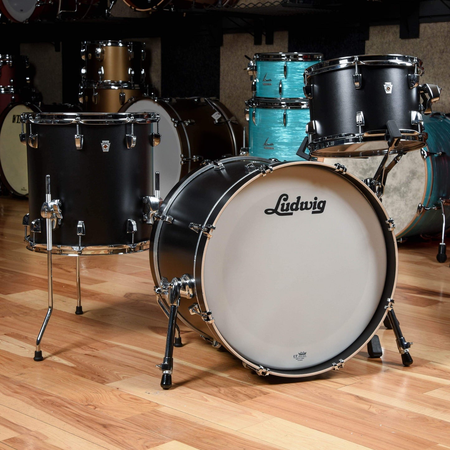 Ludwig Neusonic 12/14/20 3pc. Drum Kit Black Velvet Drums and Percussion / Acoustic Drums / Full Acoustic Kits