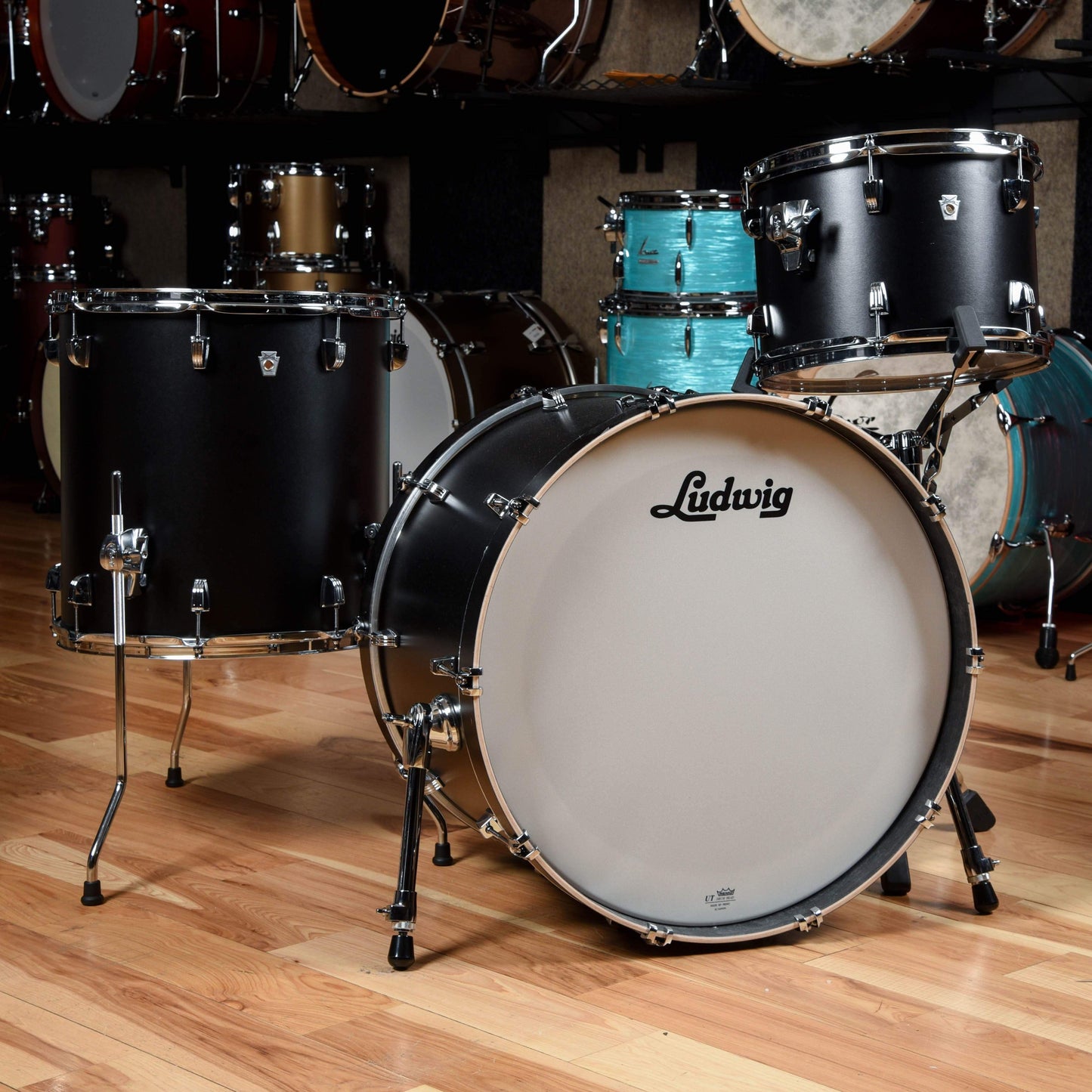 Ludwig Neusonic 13/16/22 3pc. Drum Kit Black Velvet Drums and Percussion / Acoustic Drums / Full Acoustic Kits