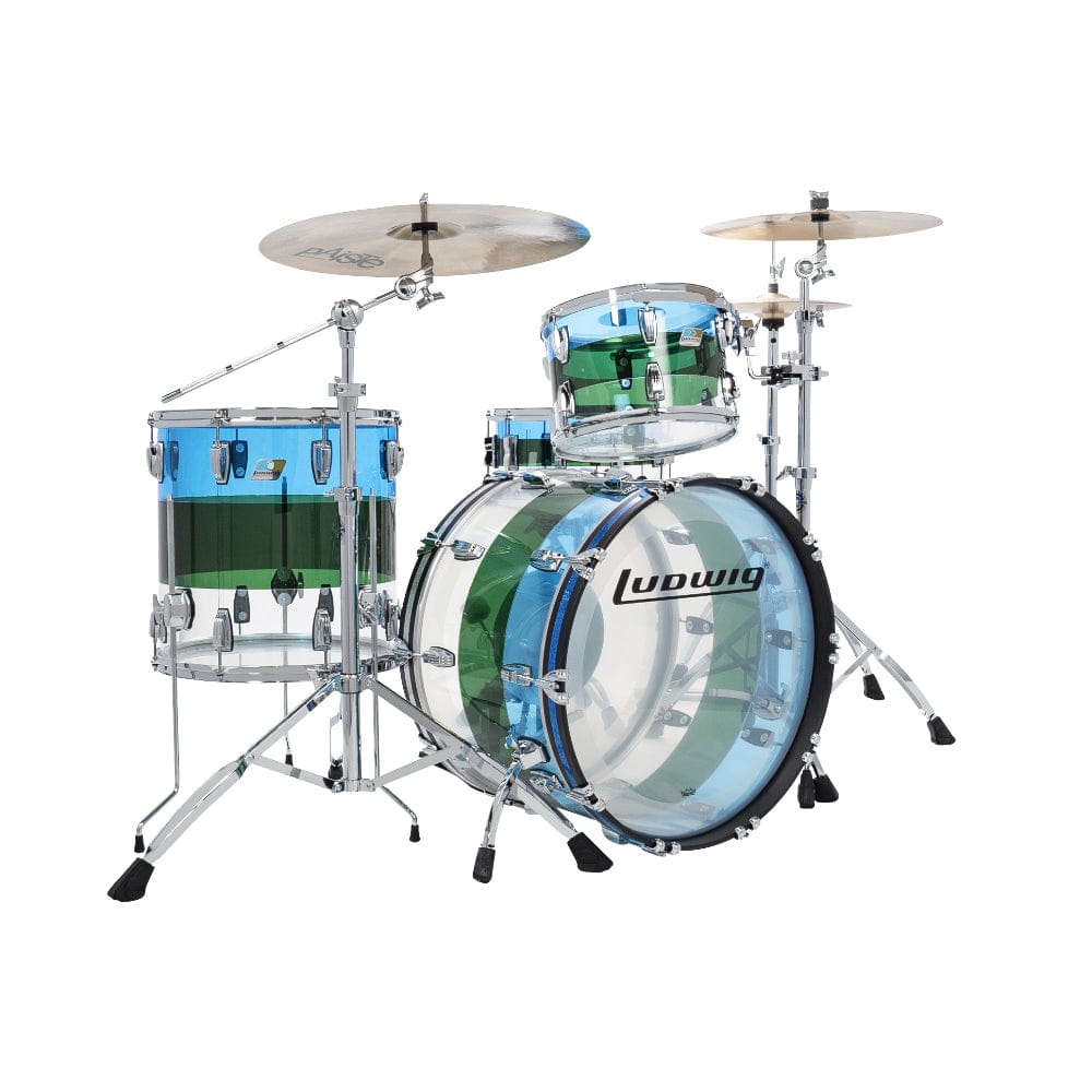 Ludwig Vistalite 13/16/22 3pc. Drum Kit Blue/Green/Clear Limited Edition Drums and Percussion / Acoustic Drums / Full Acoustic Kits