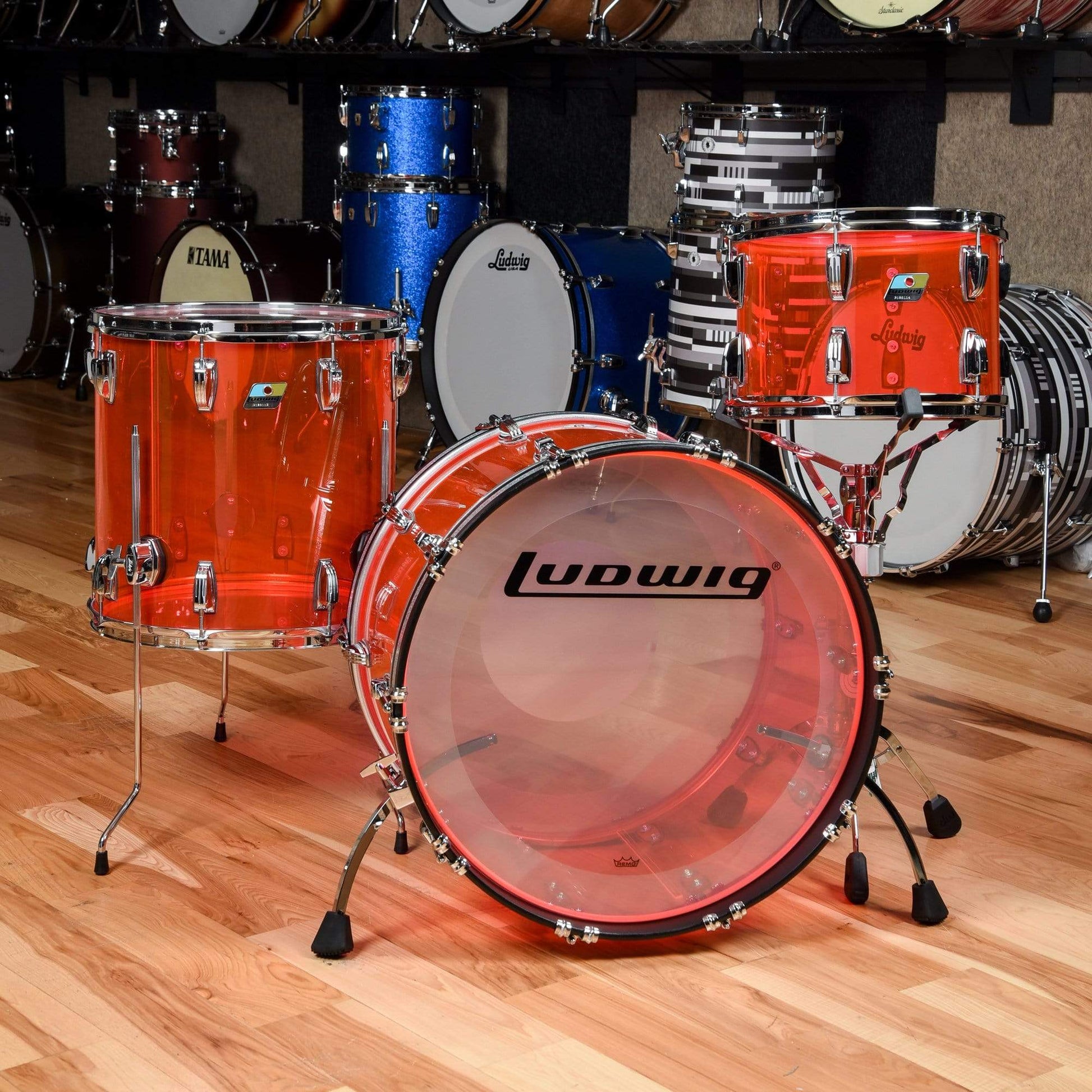Ludwig Vistalite 13/16/22 3pc. Drum Kit Pink Drums and Percussion / Acoustic Drums / Full Acoustic Kits