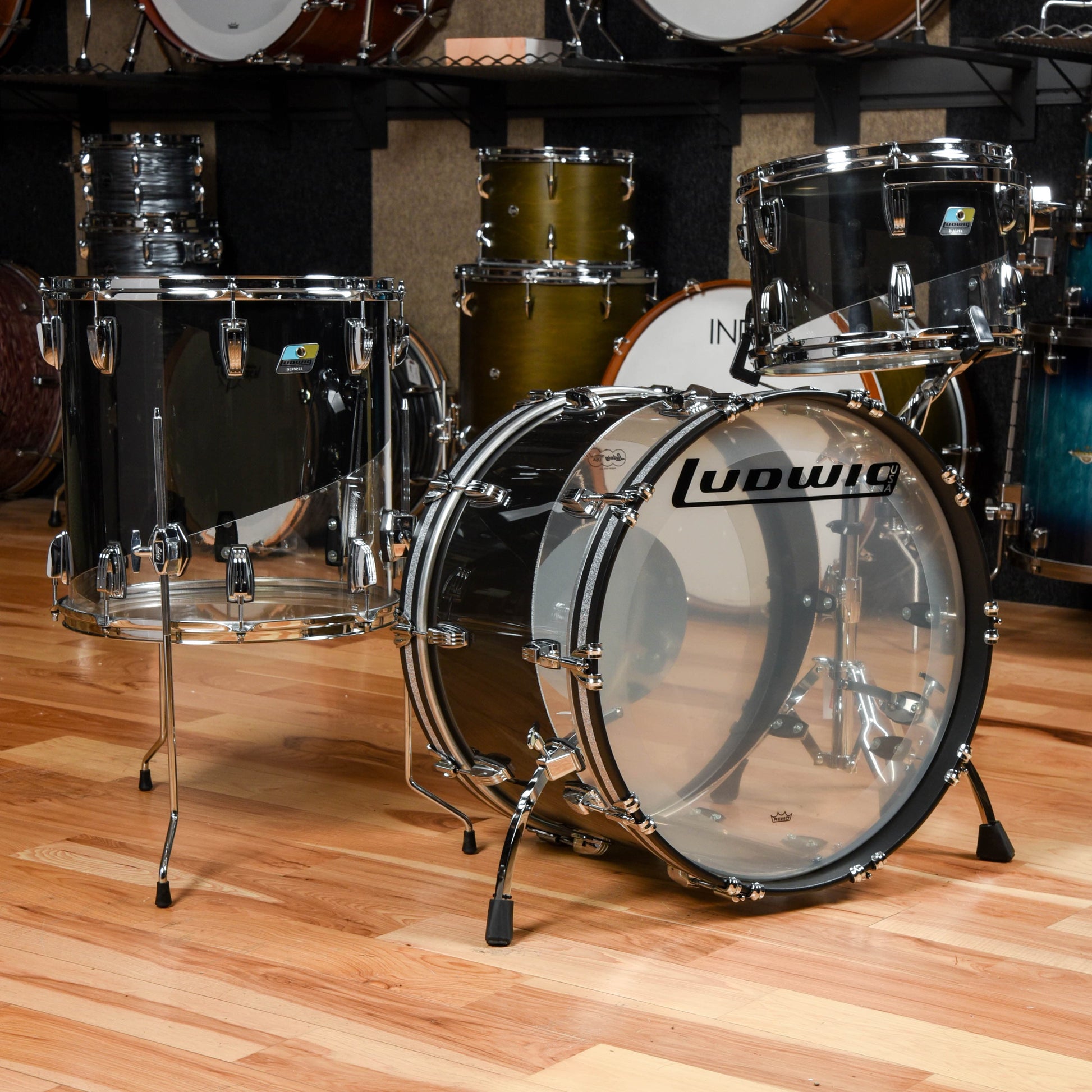 Ludwig Vistalite 13/16/22 3pc. Drum Kit Smoke/Clear Limited Edition Drums and Percussion / Acoustic Drums / Full Acoustic Kits