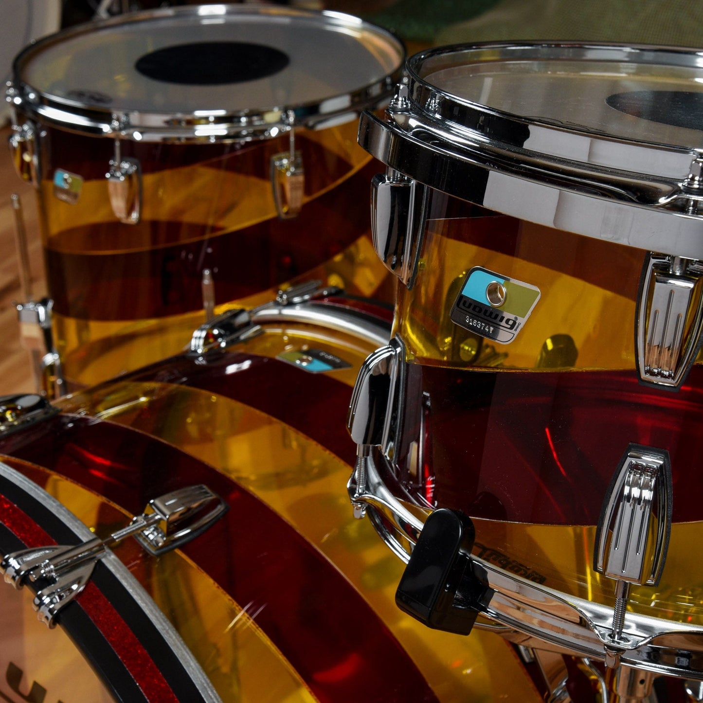 Ludwig Vistalite 13/16/24 3pc. Drum Kit Red/Yellow Limited Edition Drums and Percussion / Acoustic Drums / Full Acoustic Kits