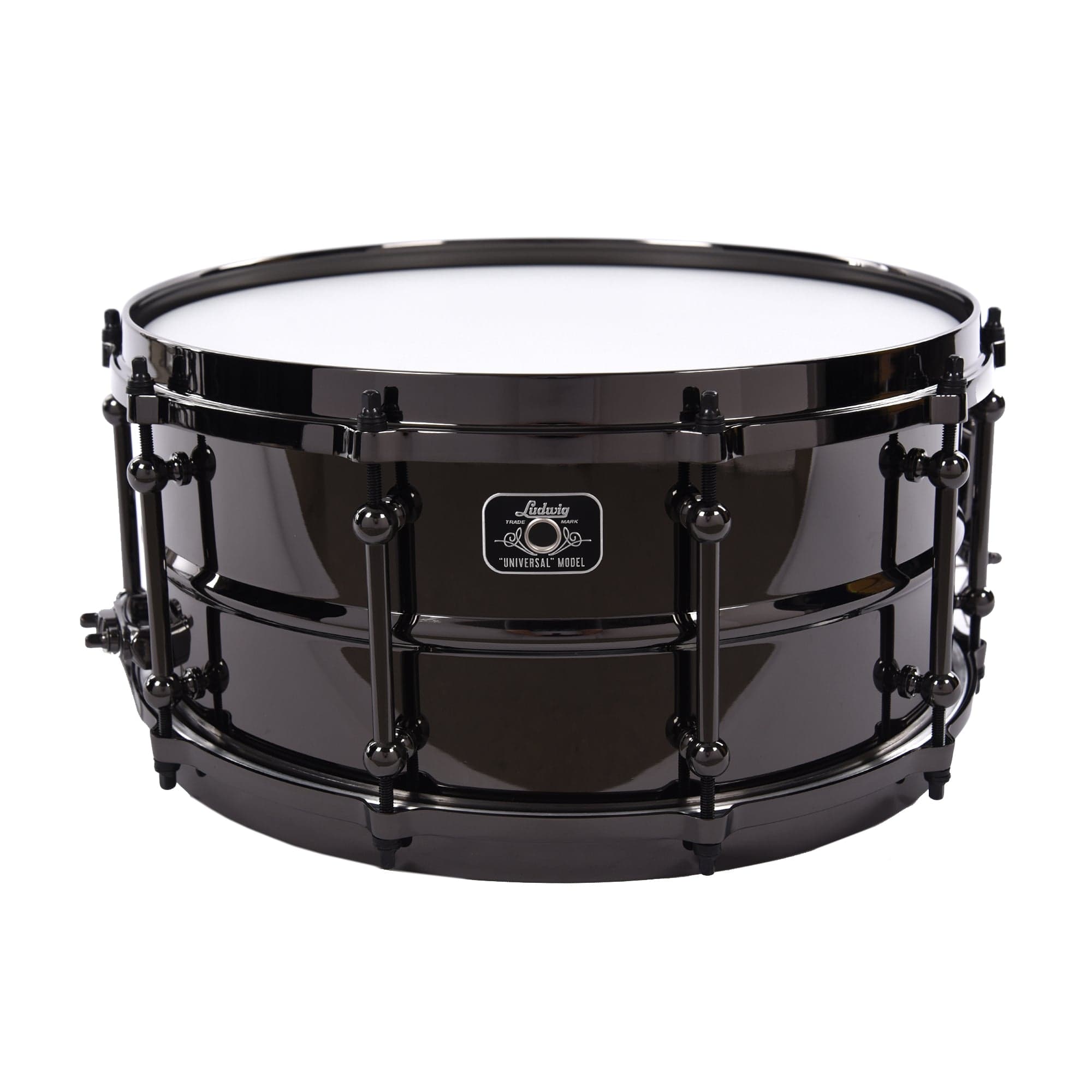Ludwig 6.5x14 Universal Brass Snare Drum Black Nickel – Chicago Ludwig 6.5x14 Universal Brass Snare Drum Black Nickel – Chicago
