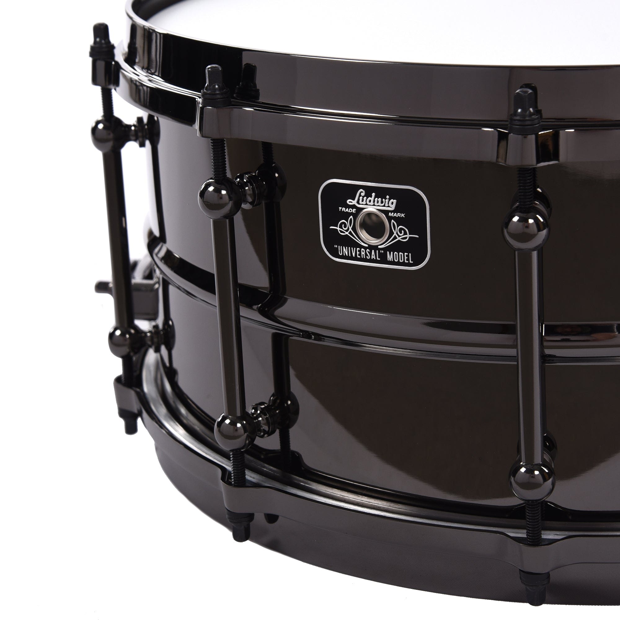 Ludwig 6.5x14 Universal Brass Snare Drum Black Nickel – Chicago