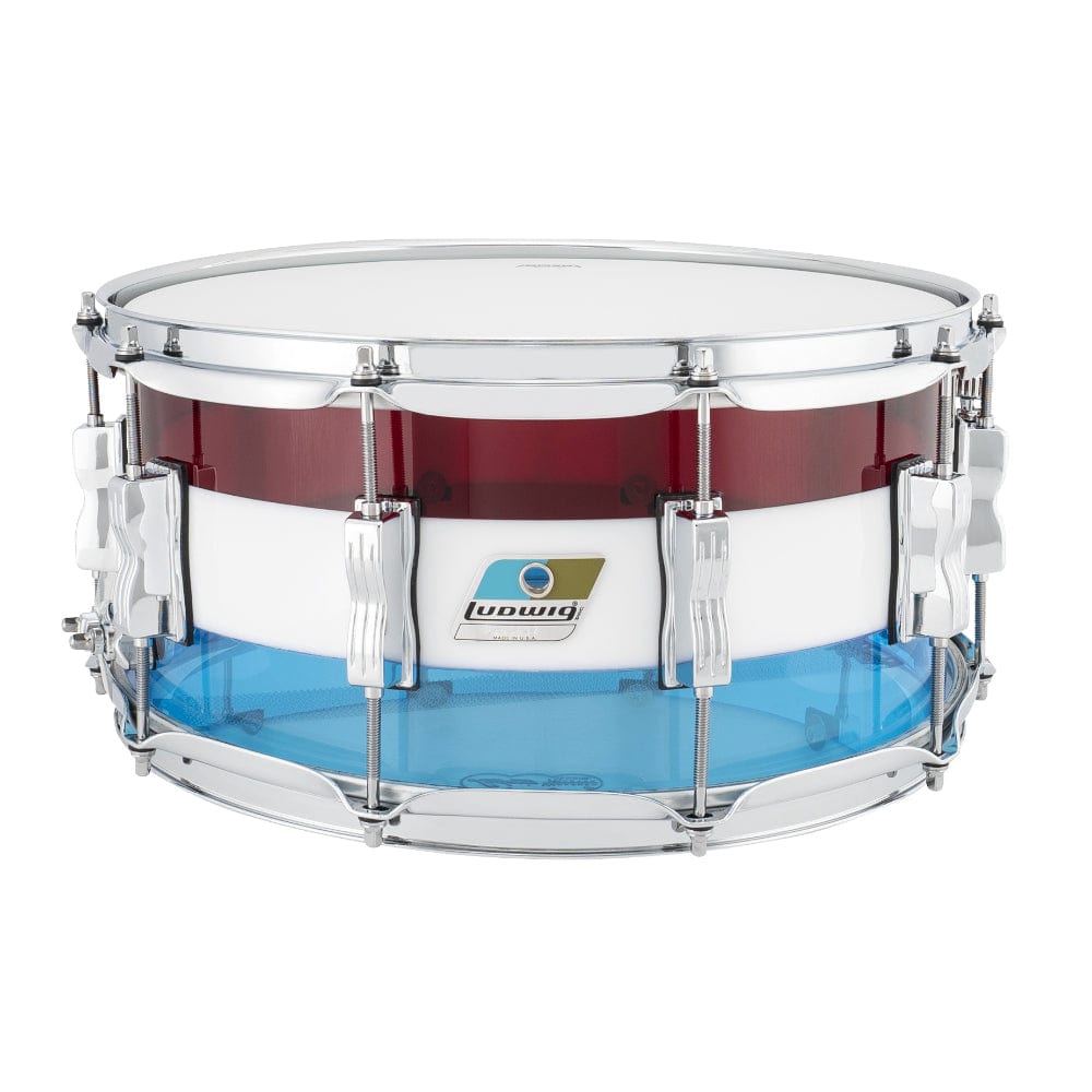 Ludwig 6.5x14 Vistalite Snare Drum Red/White/Blue Limited Edition Drums and Percussion / Acoustic Drums / Snare