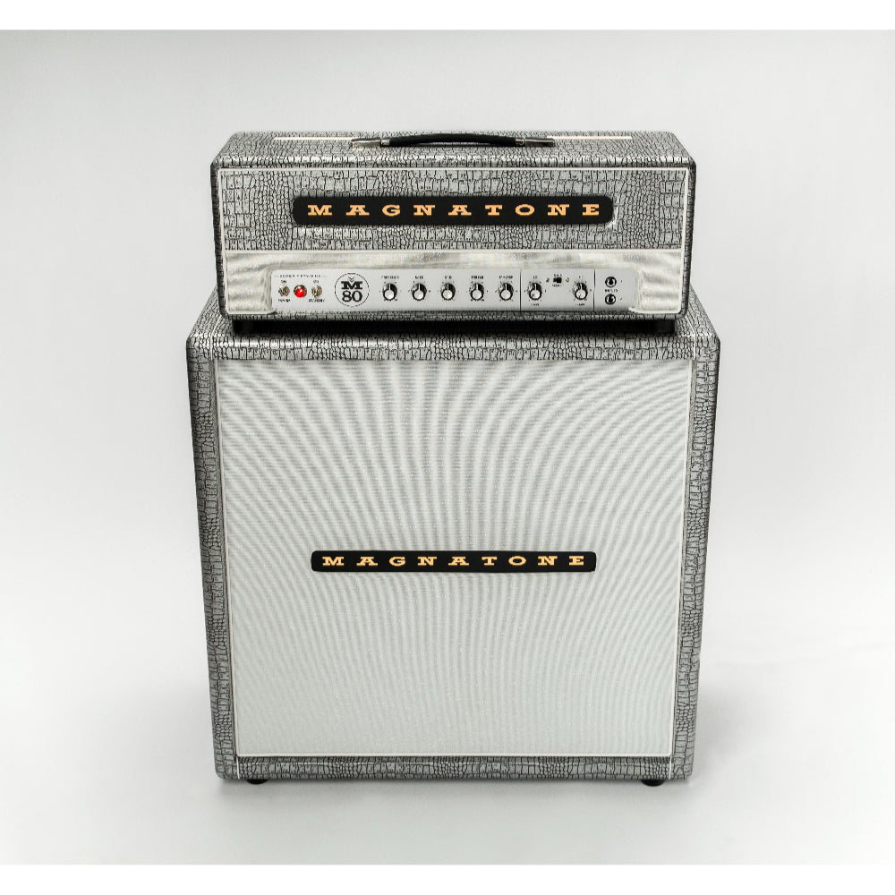 Magnatone Billy Gibbons Super Fifty-Nine M80 45w Head & 4x12 Cab Stack Silver Croc (Limited to 6. Stage Played and Signed) Amps