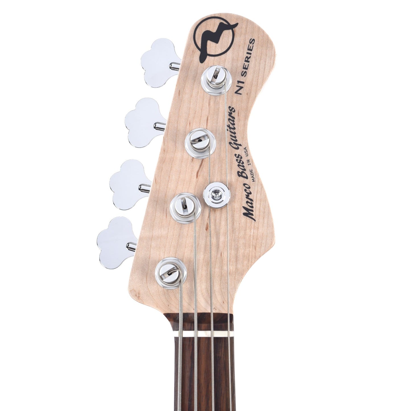 Marco Bass Guitars N1 4-String Silver w/Black Pickguard Bass Guitars / 4-String