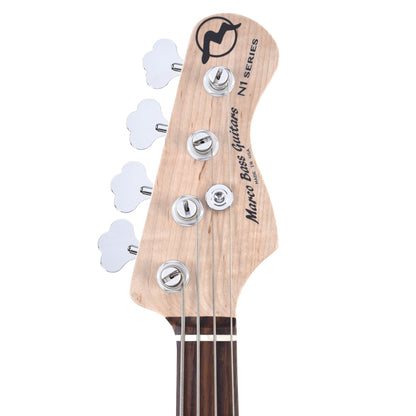 Marco Bass Guitars N1 4-String Silver w/Black Pickguard Bass Guitars / 4-String