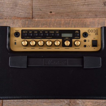 Marshall Code 25W 1x10 Digital Combo w/100 Presets, Bluetooth, and USB Amps / Guitar Combos