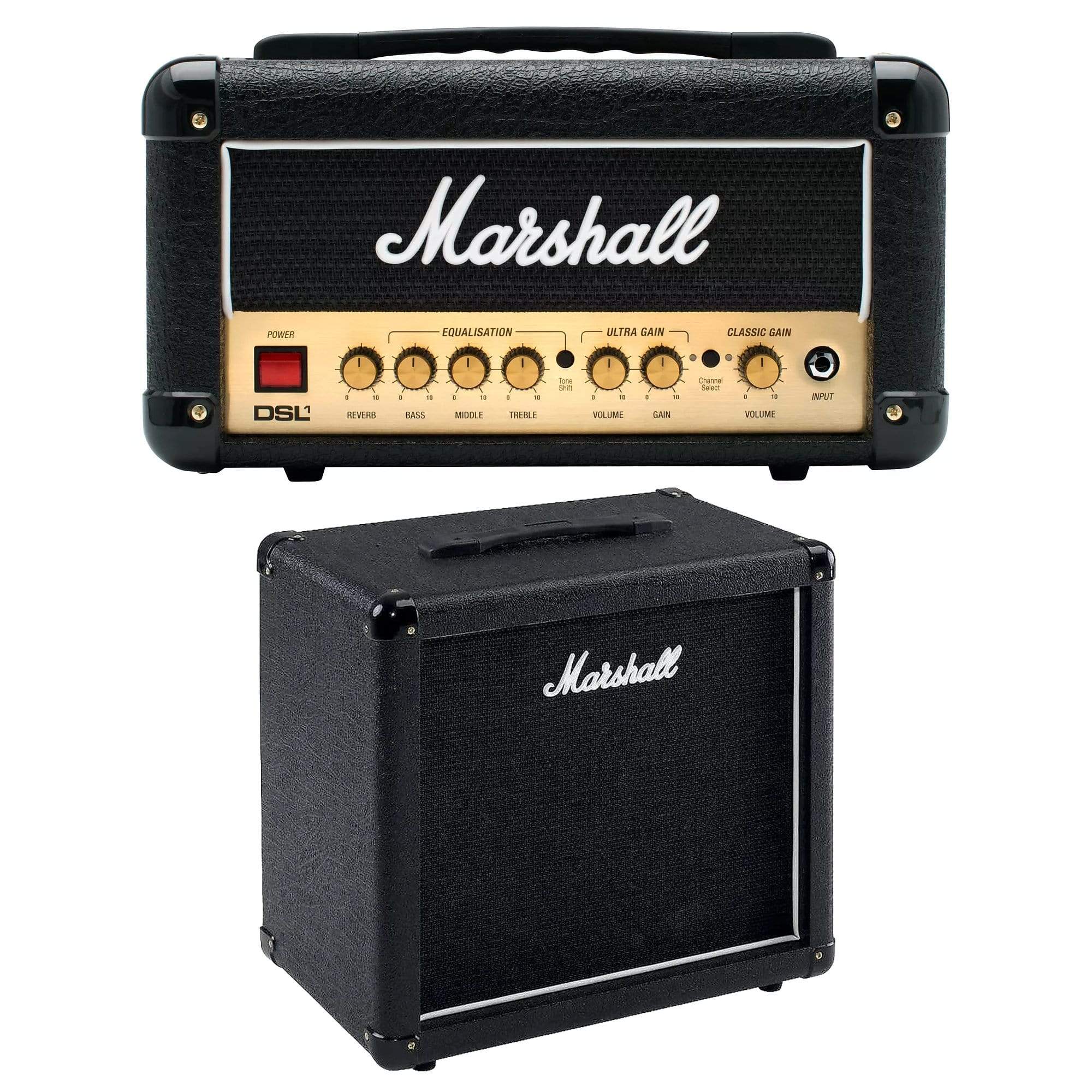 Marshall DSL1HR 1W All-Valve 2-Channel Head and MX112R 1x12