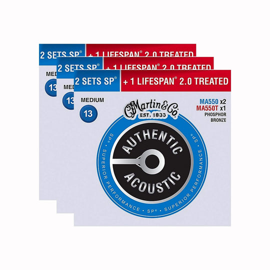 Martin Authentic Acoustic Acoustic MA550 & MA550T 3-Pack Accessories / Strings / Guitar Strings