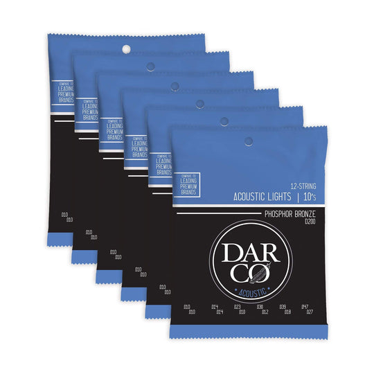Martin D200 Darco Acoustic 92/8 Phosphor Bronze 12-String Lights 10-47 6 Pack Bundle Accessories / Strings / Guitar Strings