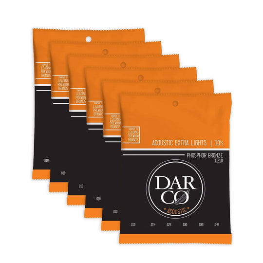 Martin D210 Darco Acoustic 92/8 Phosphor Bronze Extra Lights 10-47 6 Pack Bundle Accessories / Strings / Guitar Strings