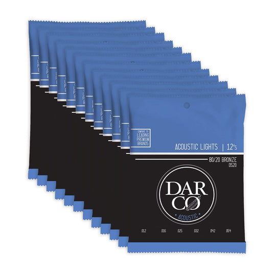 Martin D520 Darco Acoustic 80/20 Bronze Lights 12-54 12 Pack Bundle Accessories / Strings / Guitar Strings