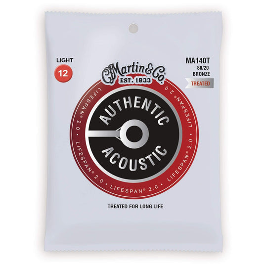 Martin MA140T Authentic Acoustic Lifespan 2.0 80/20 Bronze Light 12-54 Accessories / Strings / Guitar Strings