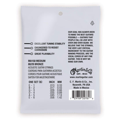 Martin MA150 Authentic Acoustic SP 80/20 Bronze Medium 13-56 Accessories / Strings / Guitar Strings