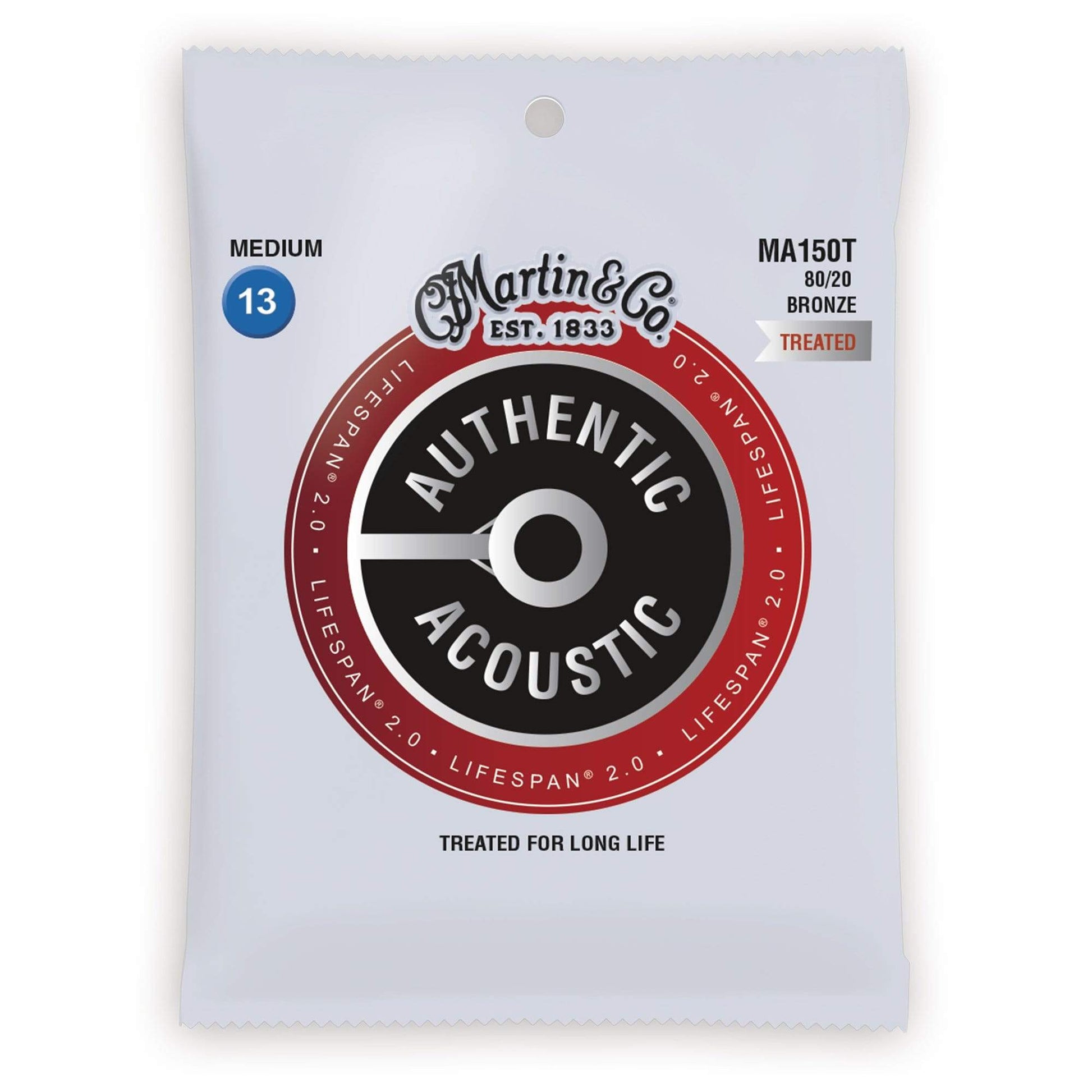 Martin MA150T Authentic Acoustic Lifespan 2.0 80/20 Bronze Medium 13-56 Accessories / Strings / Guitar Strings