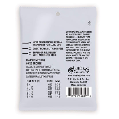 Martin MA150T Authentic Acoustic Lifespan 2.0 80/20 Bronze Medium 13-56 Accessories / Strings / Guitar Strings