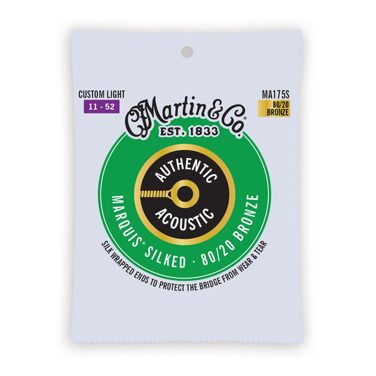 Martin MA175S Authentic Acoustic Marquis Silked 80/20 Bronze Custom Light 11-52 Accessories / Strings / Guitar Strings