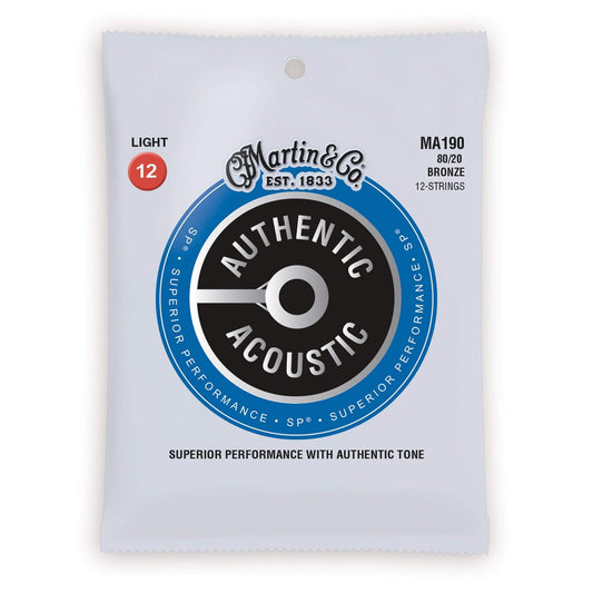 Martin MA190 Authentic Acoustic SP 80/20 Bronze Light 12-54 Accessories / Strings / Guitar Strings