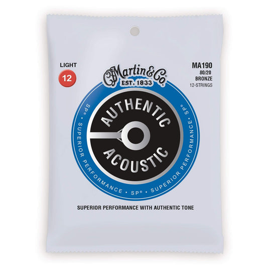 Martin MA190 Authentic Acoustic SP 80/20 Bronze Light 12-54 Accessories / Strings / Guitar Strings