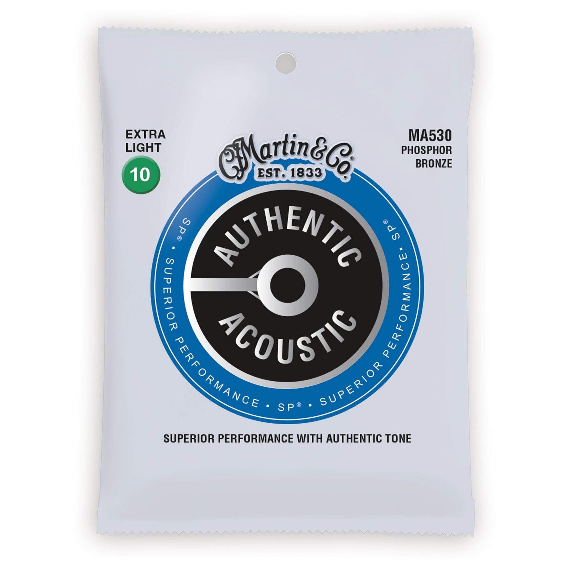 Martin MA530 Authentic Acoustic SP 92/8 Phosphor Bronze Extra Light 10-47 Accessories / Strings / Guitar Strings