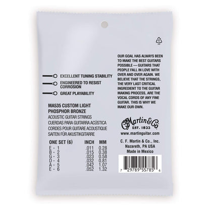 Martin MA535 Authentic Acoustic SP 92/8 Phosphor Bronze Custom Light 11-52 Accessories / Strings / Guitar Strings