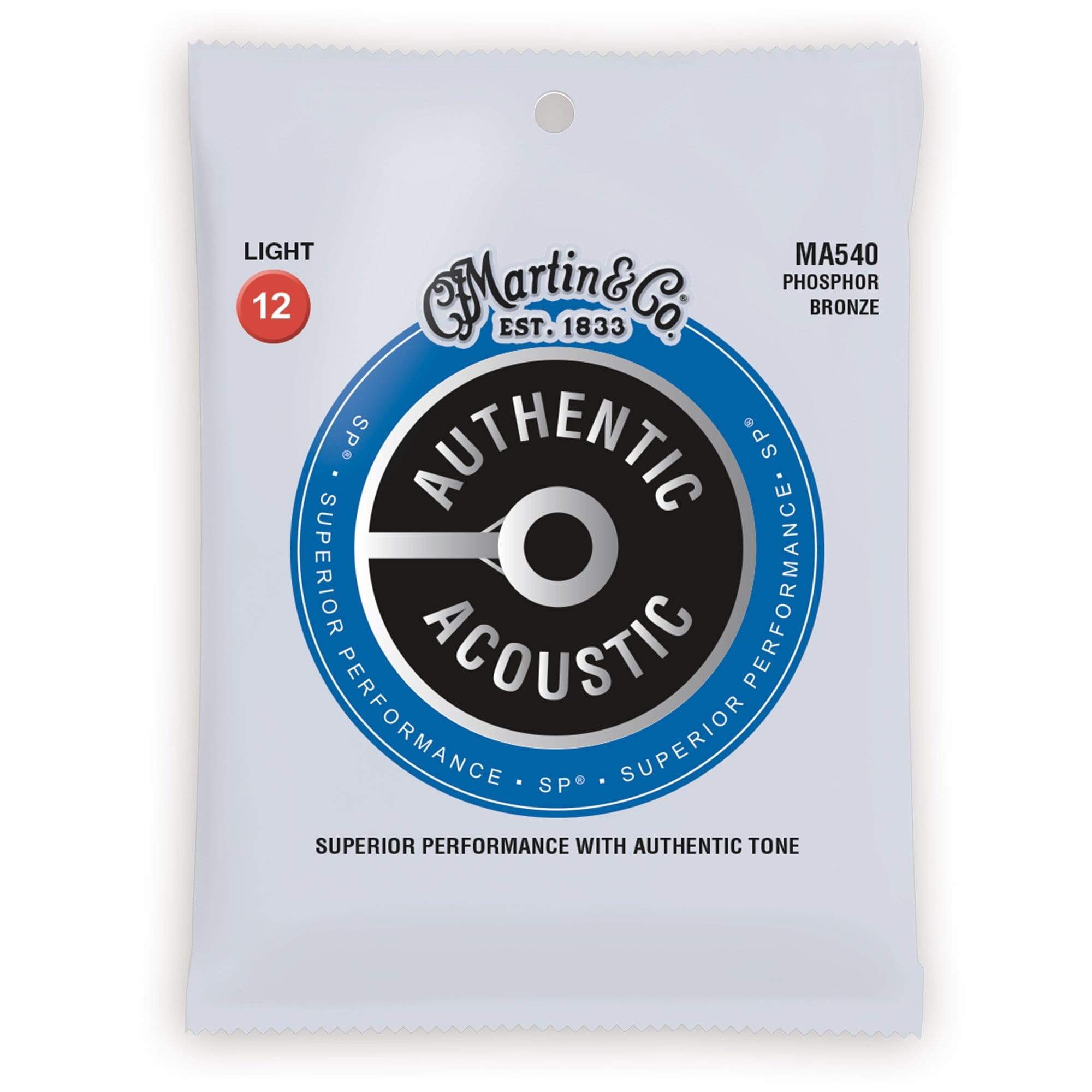 Martin MA540 Authentic Acoustic SP 92/8 Phosphor Bronze Light 12-54 Accessories / Strings / Guitar Strings