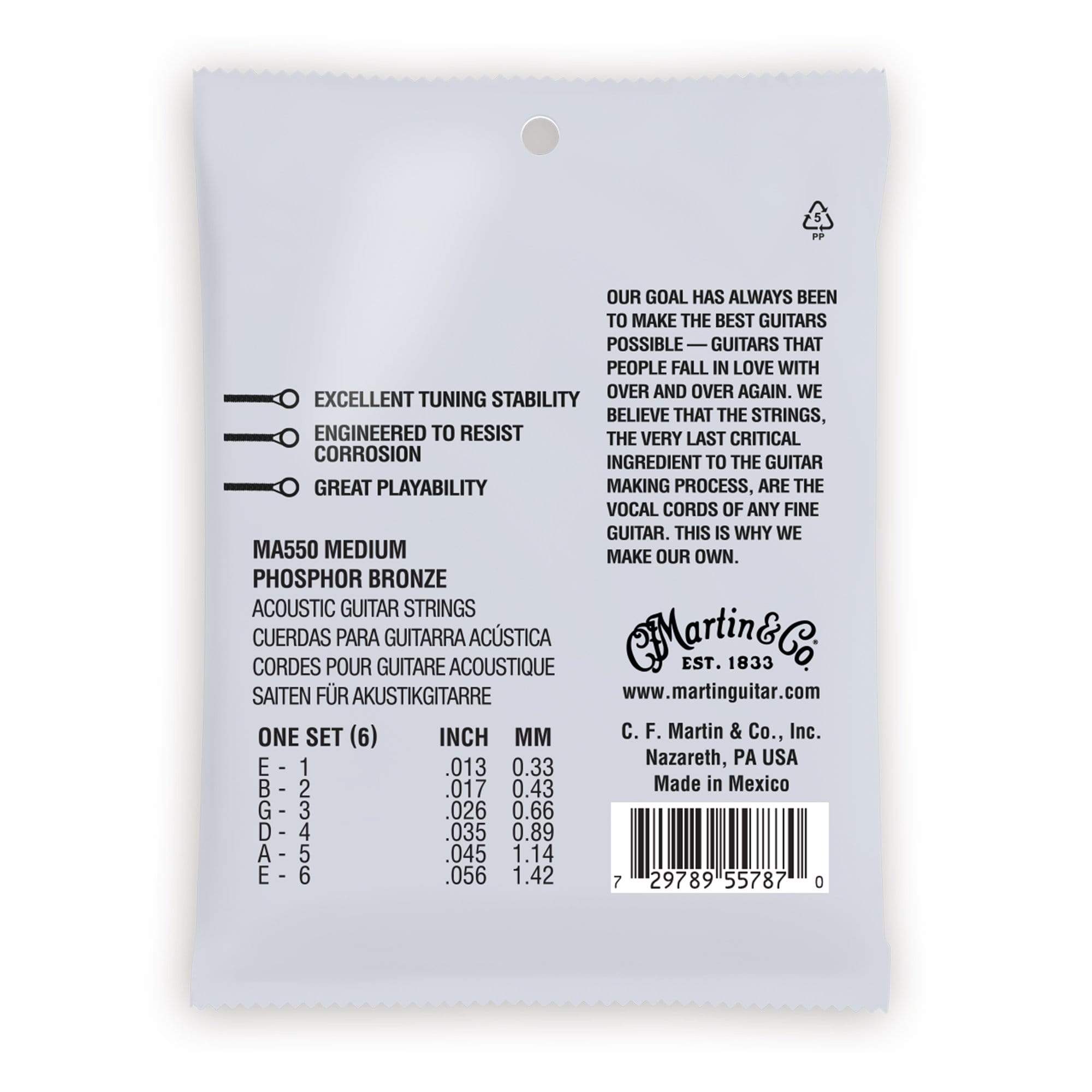 Martin MA550 Authentic Acoustic SP 92/8 Phosphor Bronze Medium 13-56 Accessories / Strings / Guitar Strings