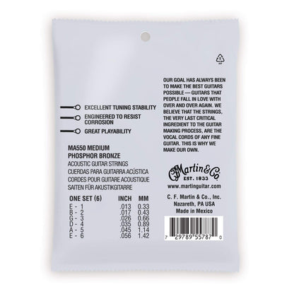 Martin MA550 Authentic Acoustic SP 92/8 Phosphor Bronze Medium 13-56 Accessories / Strings / Guitar Strings