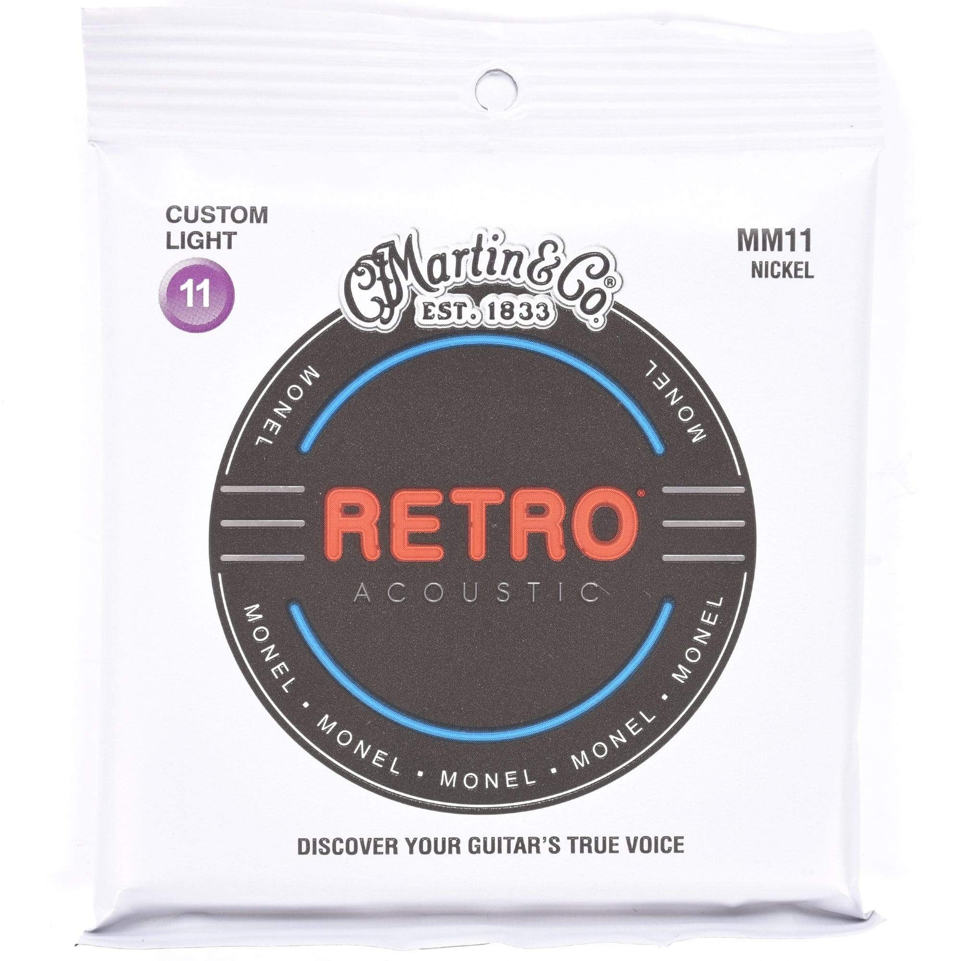 Martin Retro Acoustic MM11 Monel Nickel Custom Light 11-52 Acoustic Strings Accessories / Strings / Guitar Strings