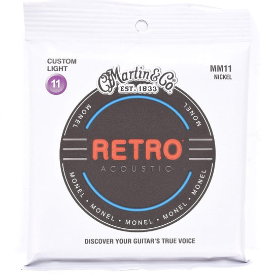 Martin Retro Acoustic MM11 Monel Nickel Custom Light 11-52 Acoustic Strings Accessories / Strings / Guitar Strings
