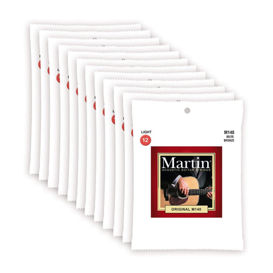 Martin The Original M140 80/20 Bronze 12-54 12 Pack Bundle Accessories / Strings / Guitar Strings