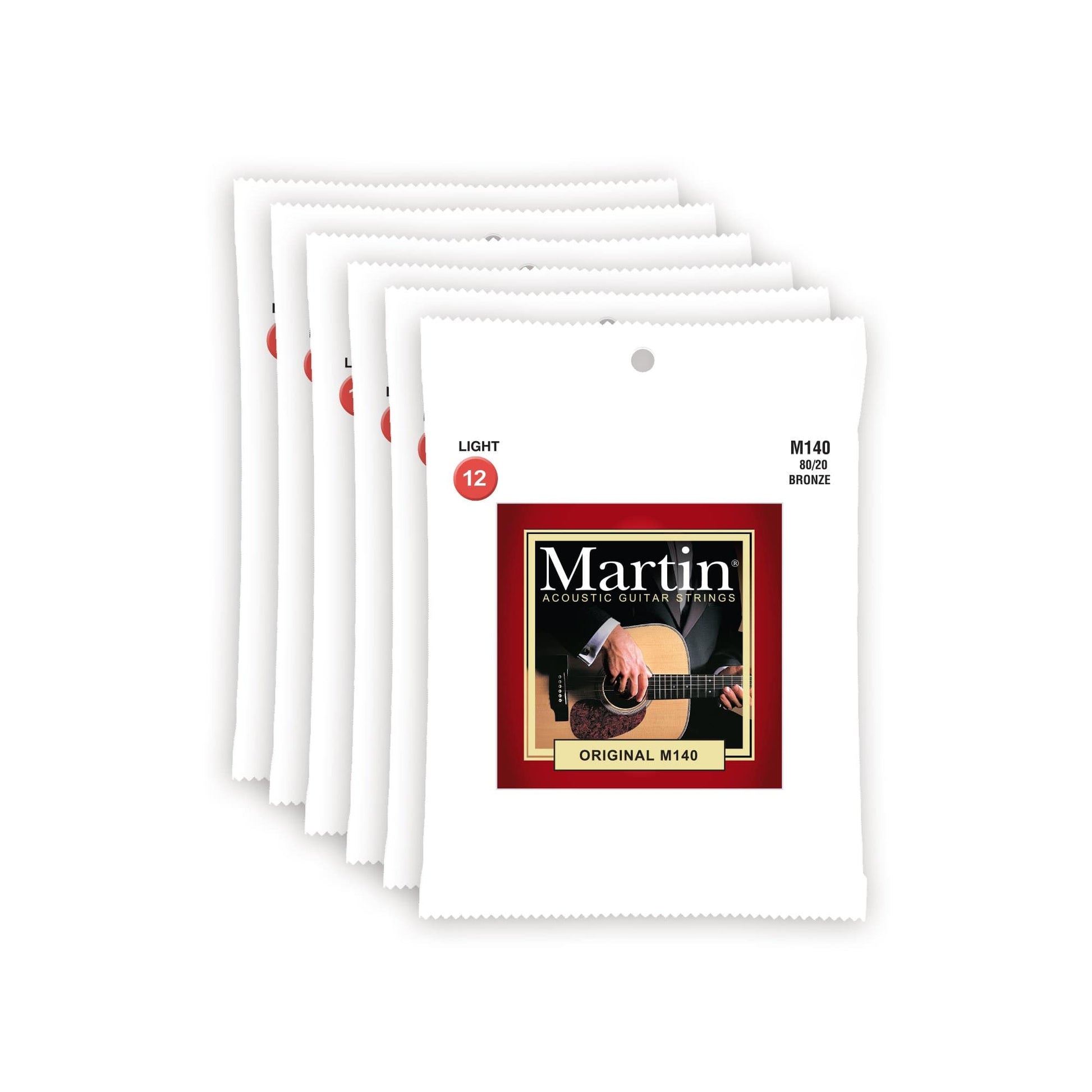 Martin The Original M140 80/20 Bronze 12-54 6 Pack Bundle Accessories / Strings / Guitar Strings